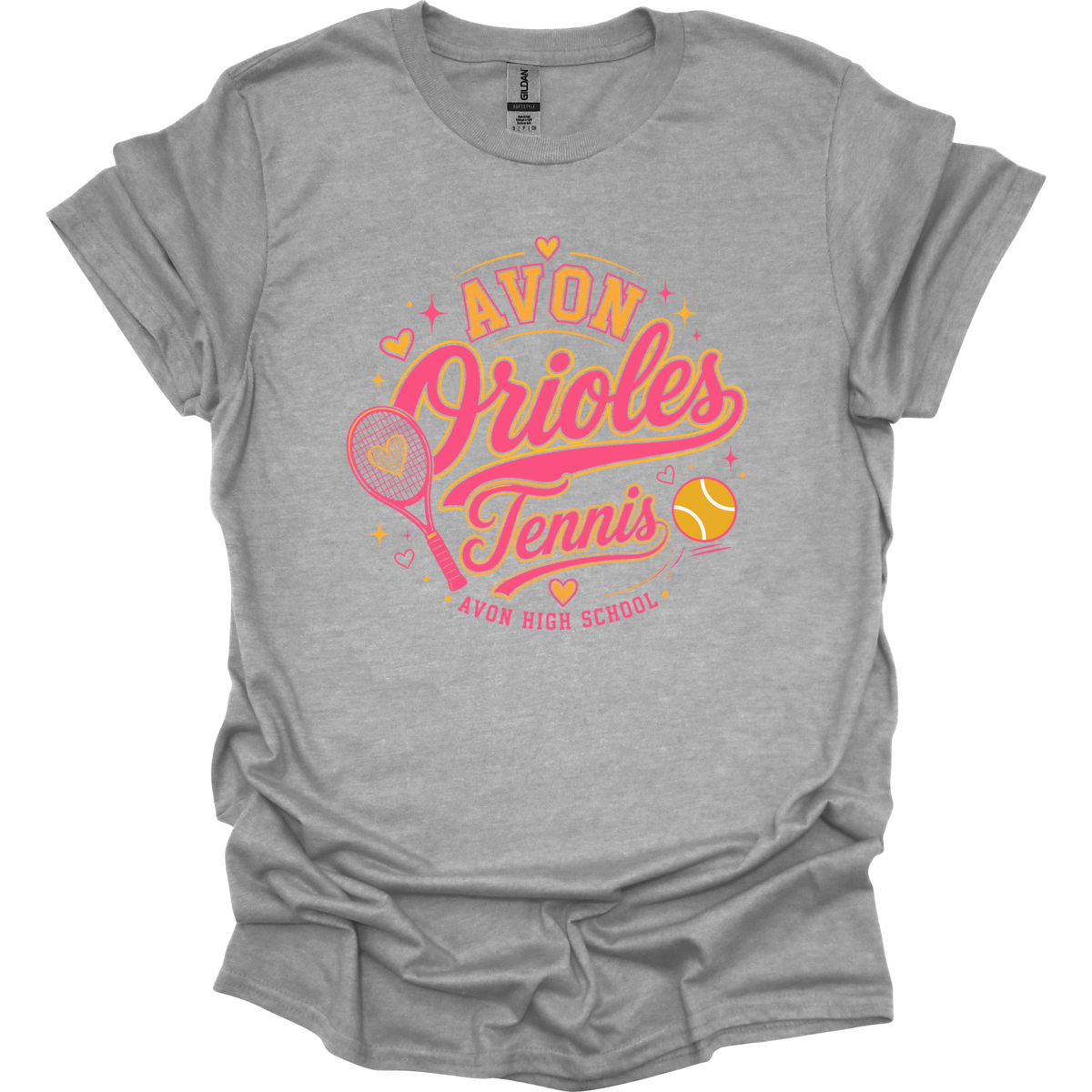 AVON TENNIS HEARTS2 PINK TEXT
