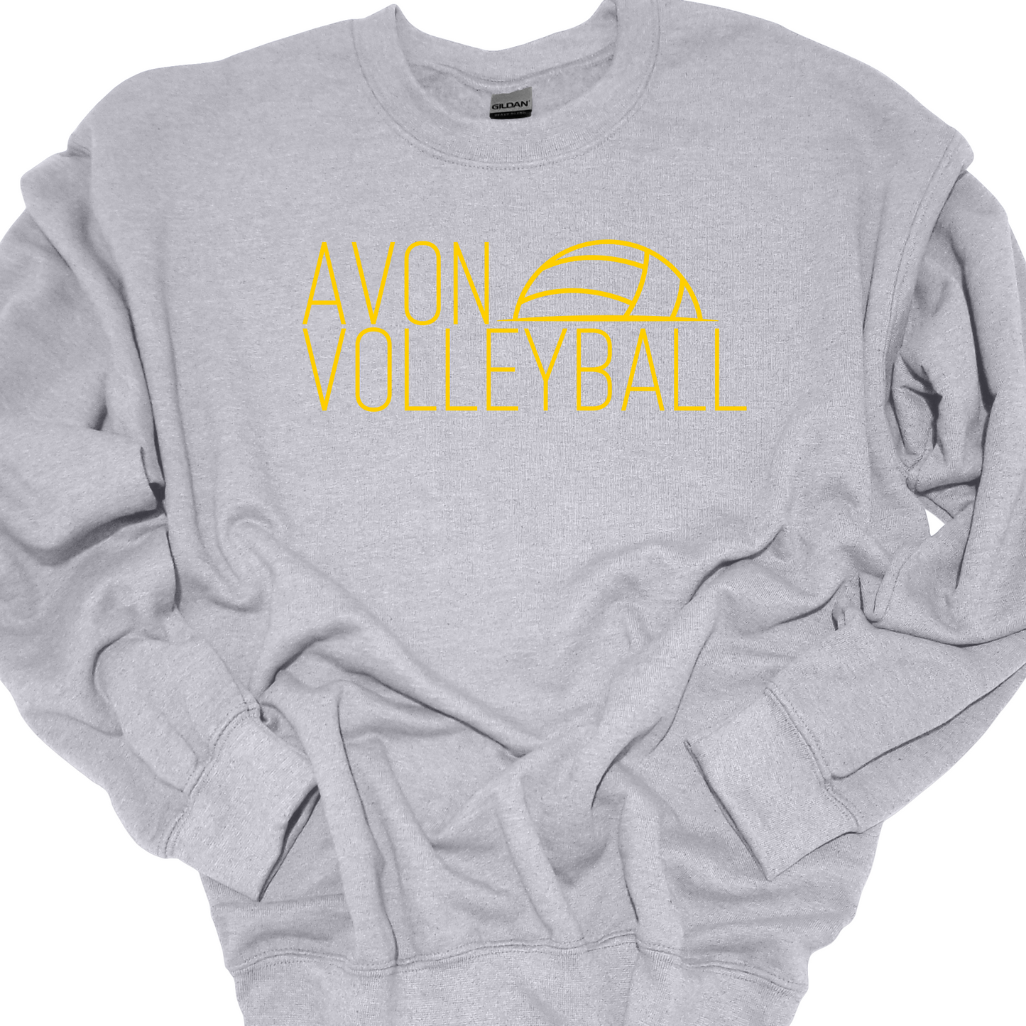 AVON VOLLEYBALL HALF BALL (YELLOW) CREWNECK