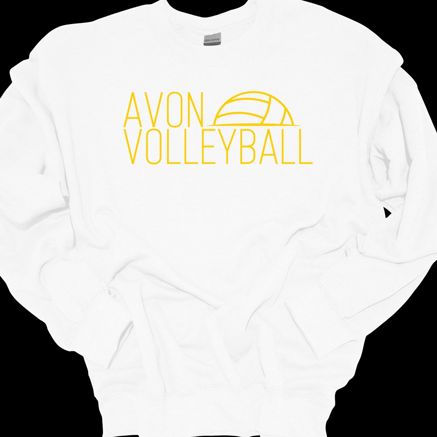 AVON VOLLEYBALL HALF BALL (YELLOW) CREWNECK