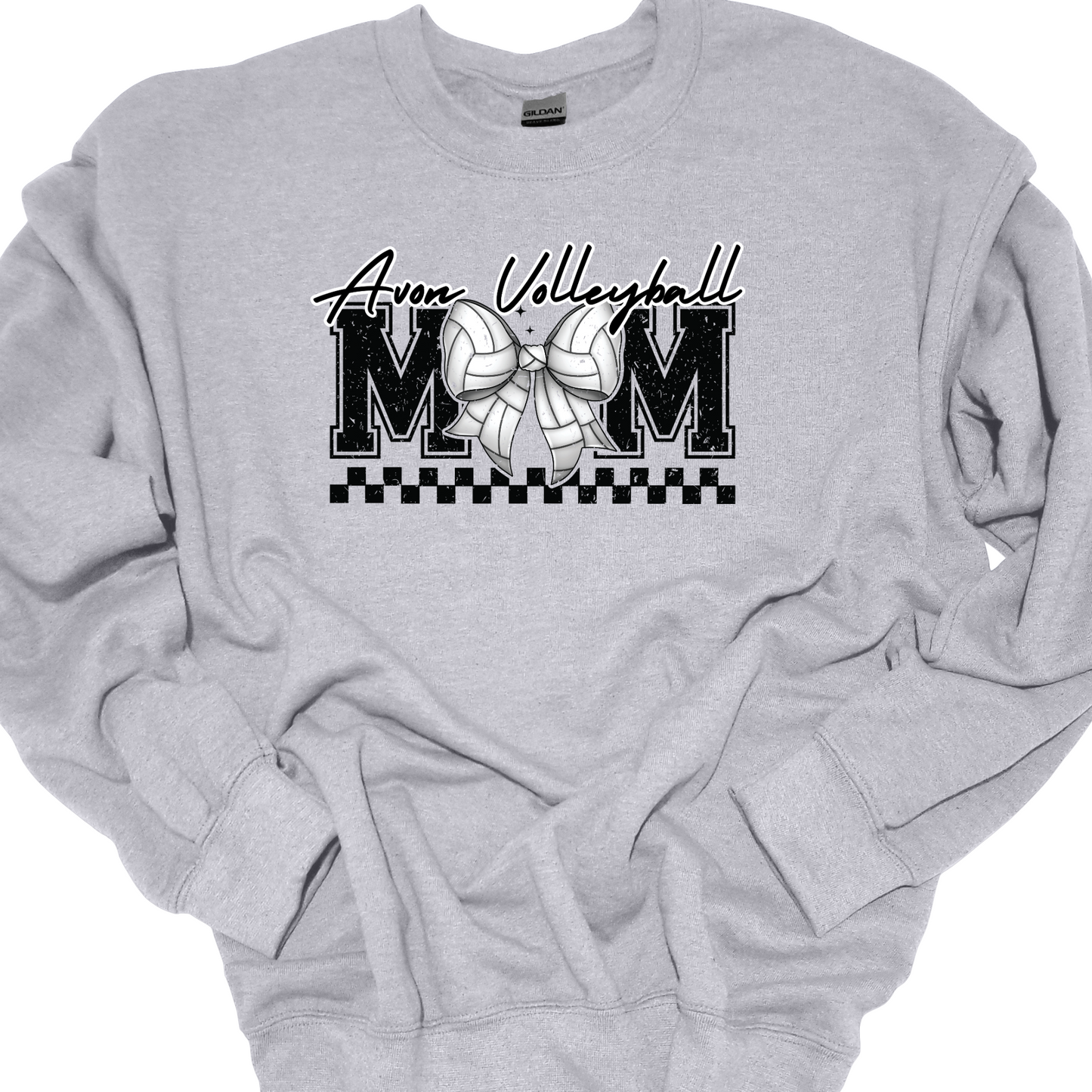 AVON VOLLEYBALL MOM W BOW CREWNECK