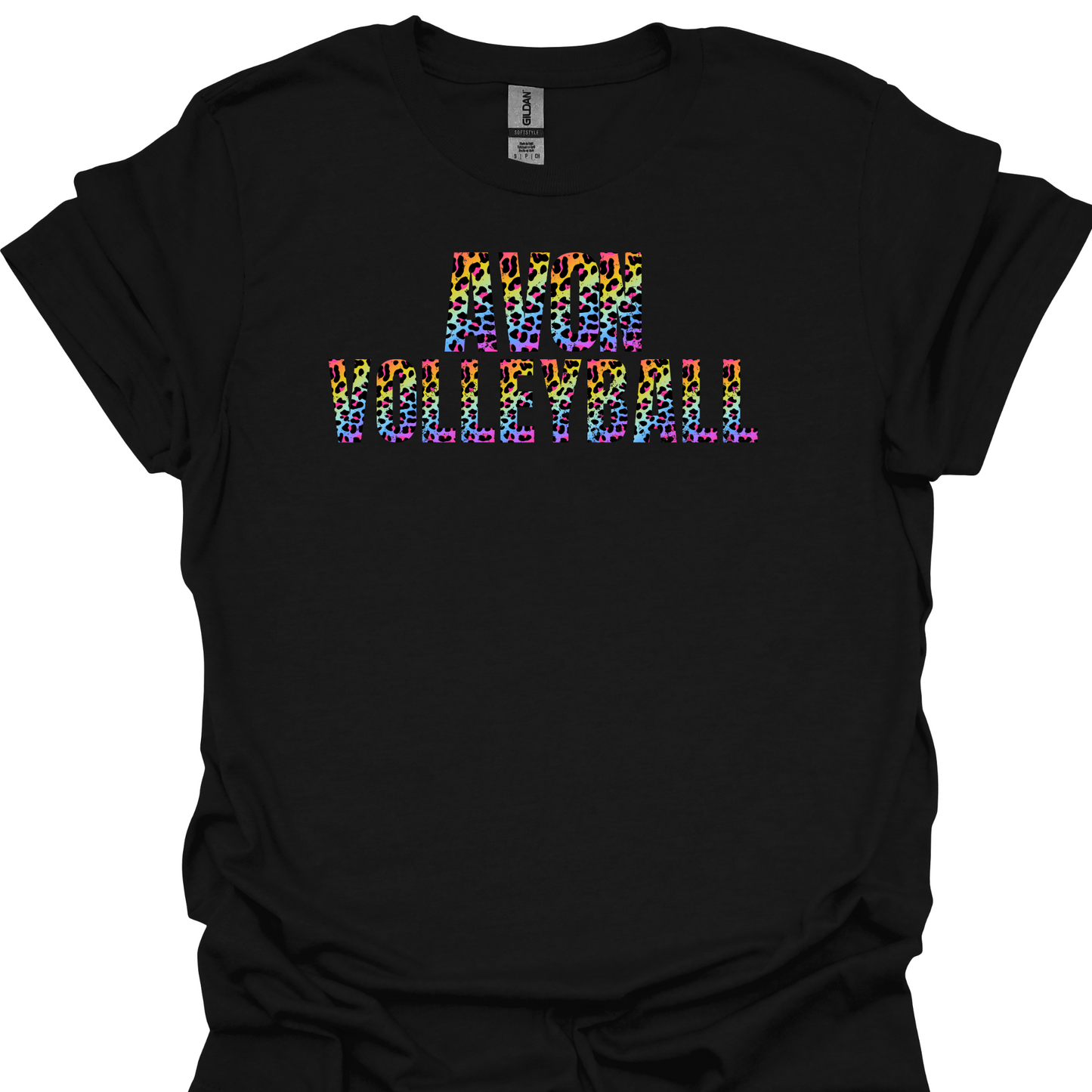 AVON VOLLEYBALL RAINBOW LEOPARD TSHIRT