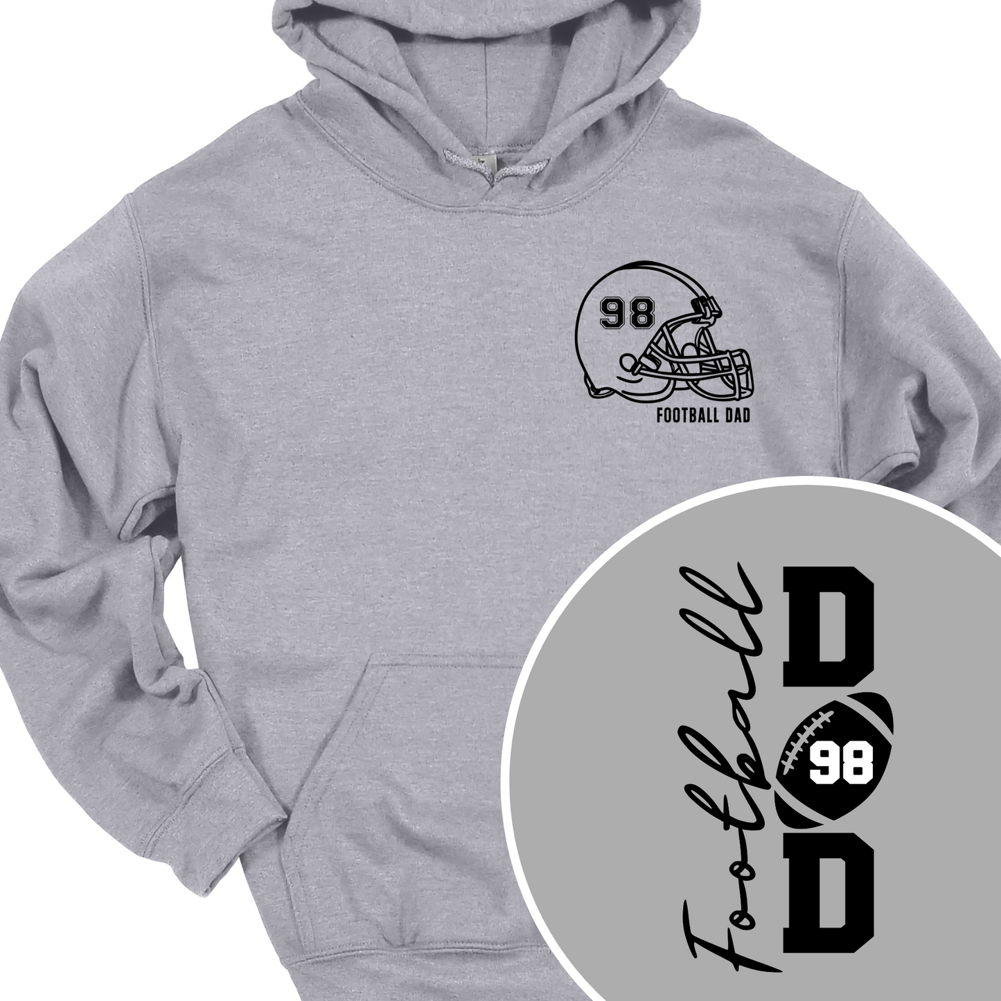 AVON FOOTBALL (CUSTOM MOM OR DAD AND PLAYER NUMBER) HOODIE