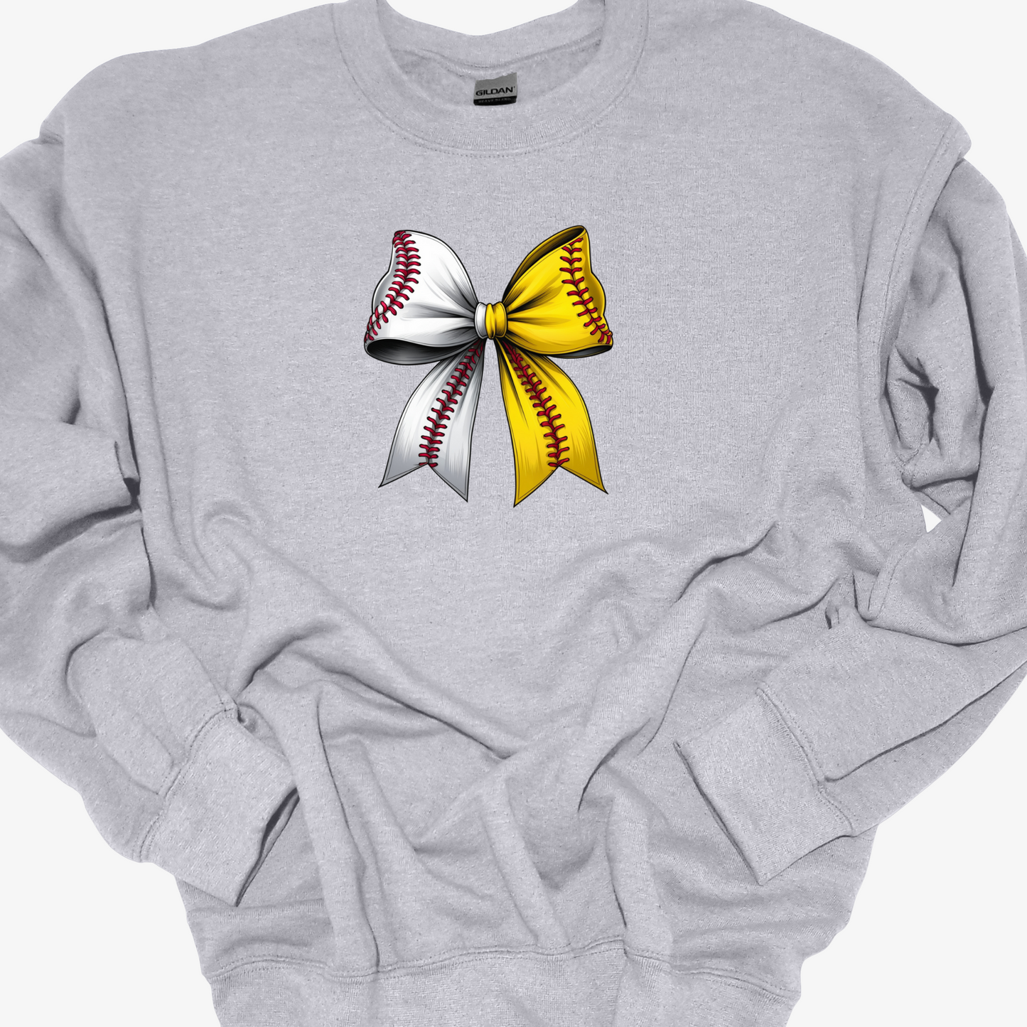 BASEBALL/SOFTBALL SPLIT BOW CREWNECK