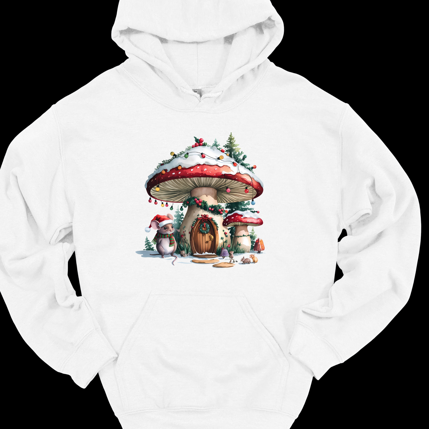 CHRISTMAS SHROOM W MOUSE HOODIE