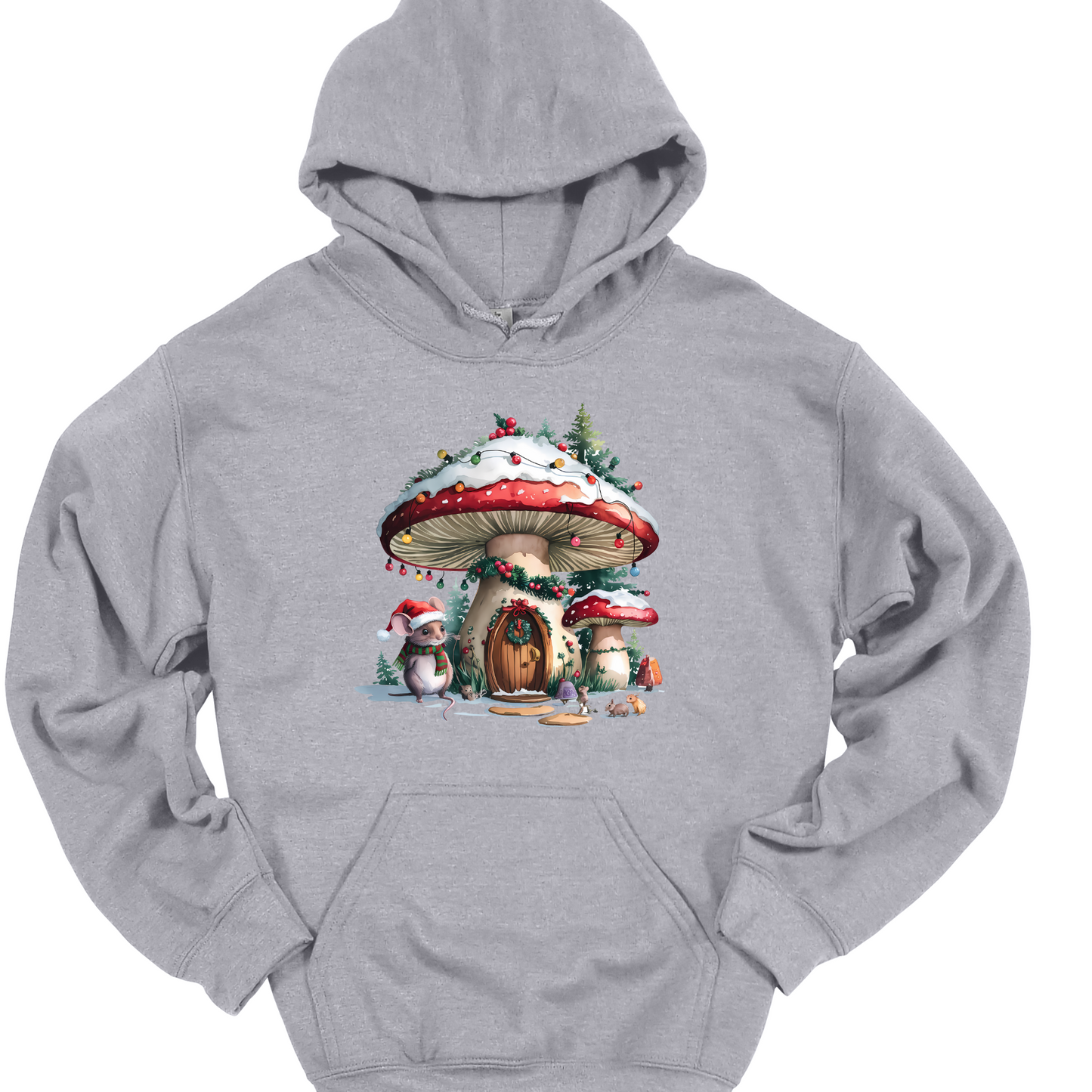 CHRISTMAS SHROOM W MOUSE HOODIE