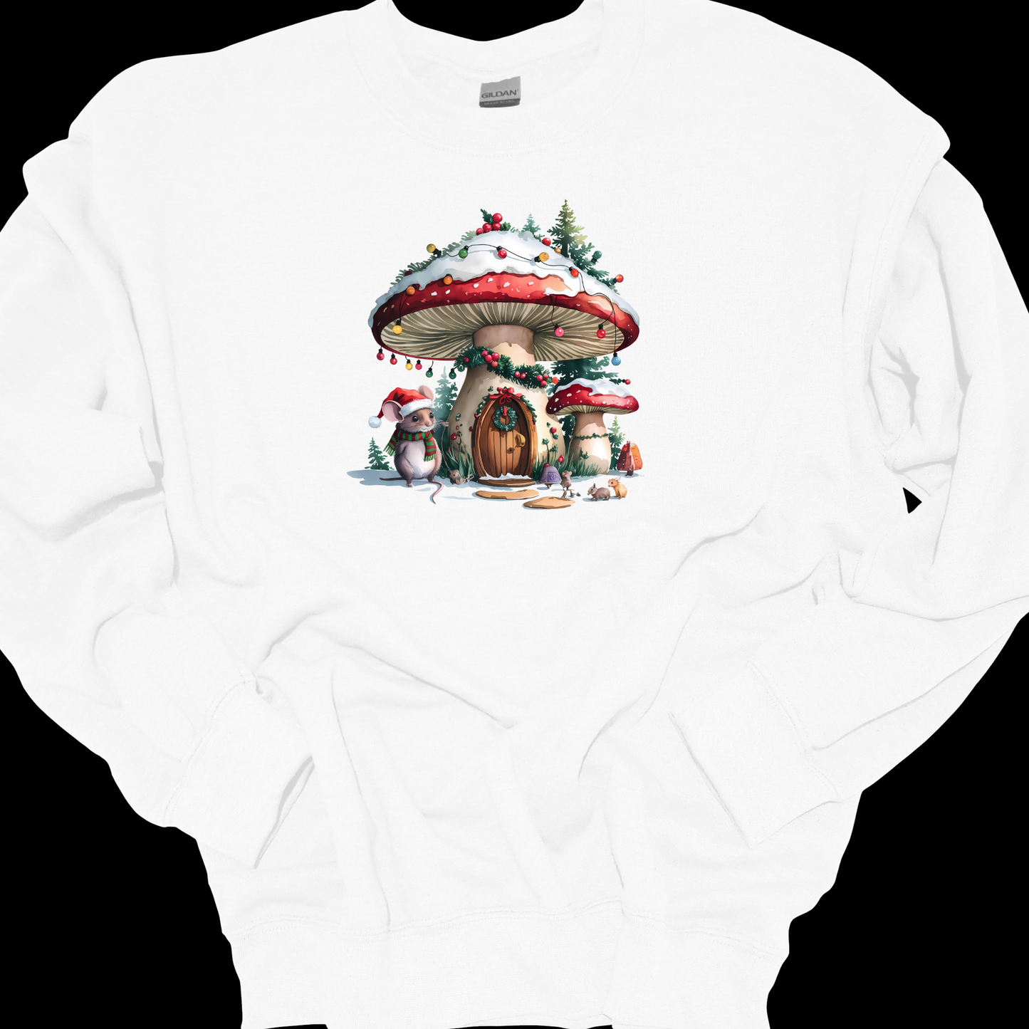 CHRISTMAS SHROOM W MOUSE CREWNECK