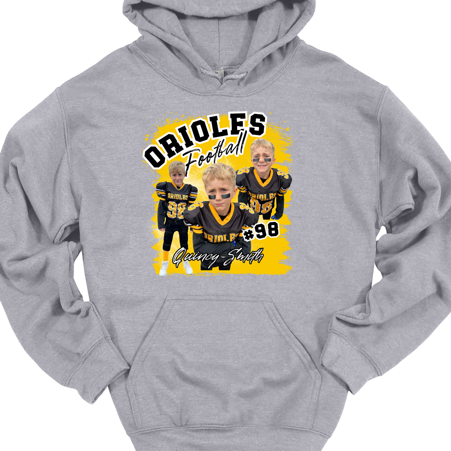 AVON FOOTBALL (CUSTOM WITH NAME, NUMBER AND PICTURES) HOODIE