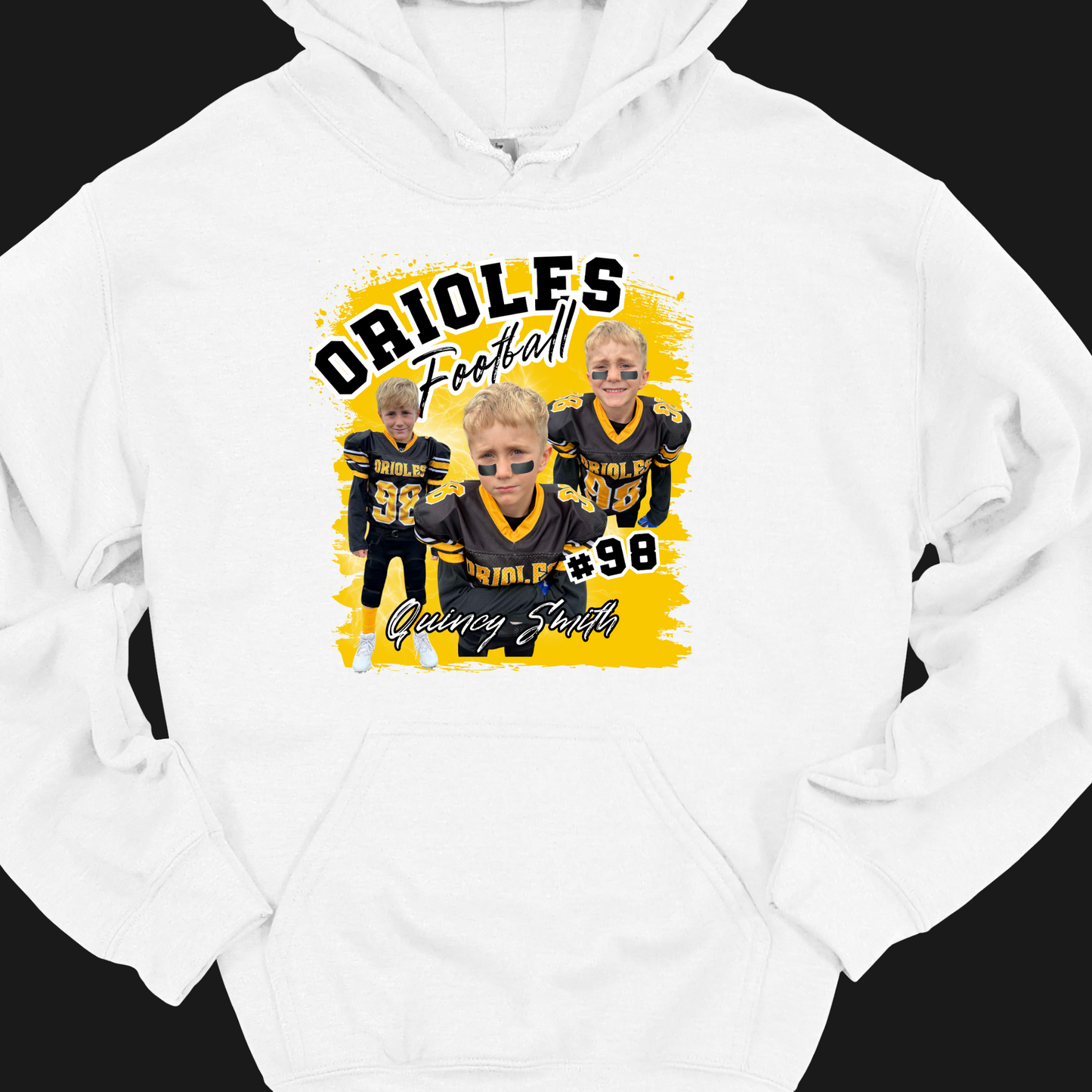 AVON FOOTBALL (CUSTOM WITH NAME, NUMBER AND PICTURES) HOODIE