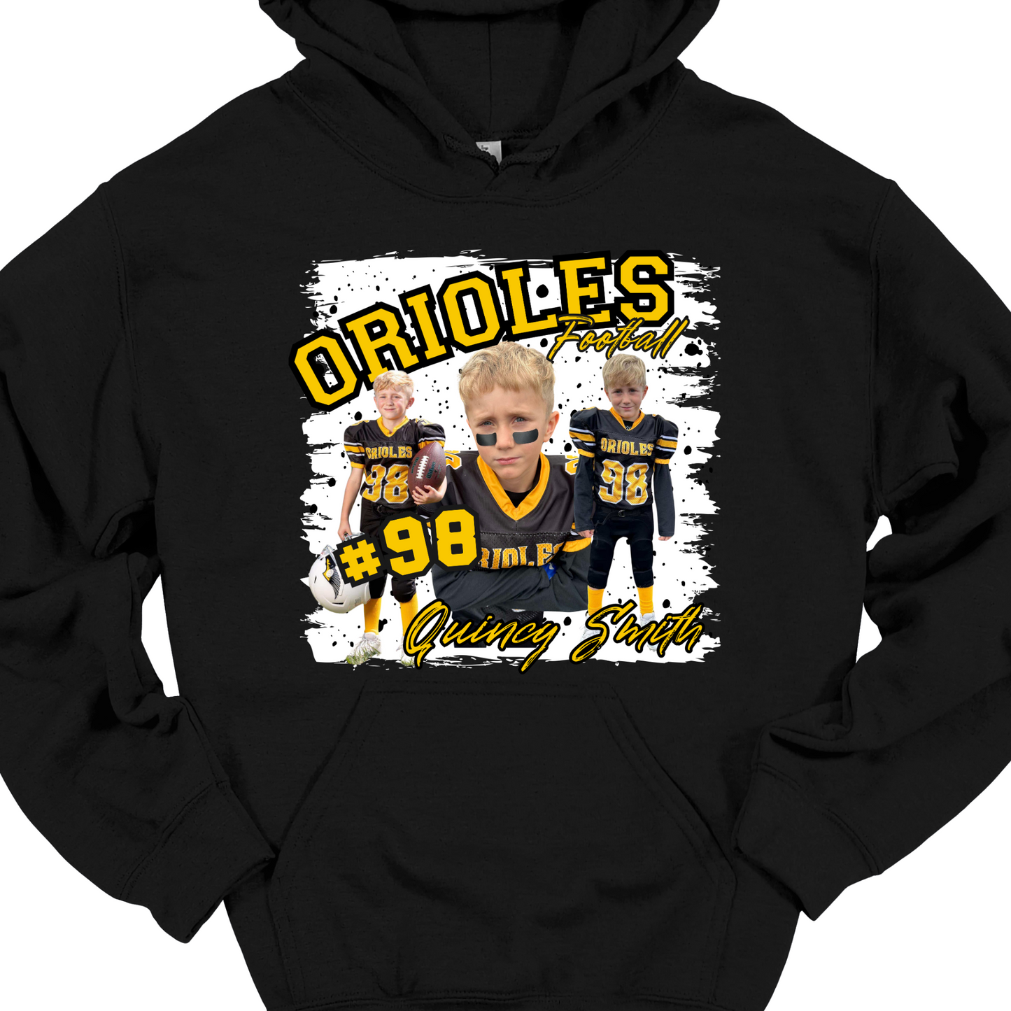 AVON FOOTBALL (CUSTOM WITH NAME, NUMBER AND PICTURES) HOODIE