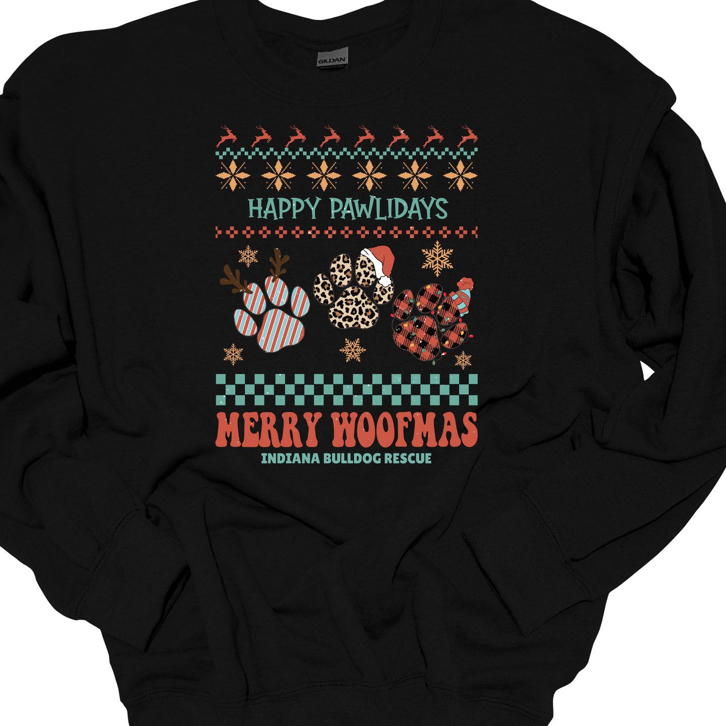 (IBDR) HAPPY PAWLIDAYS CREWNECK