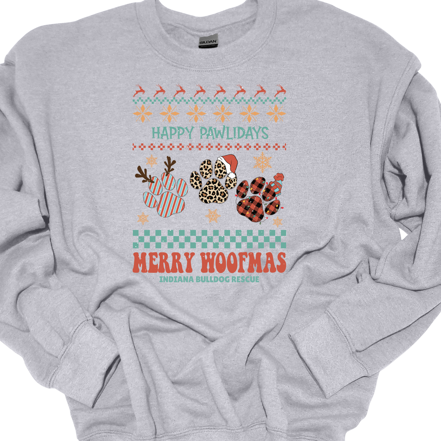 (IBDR) HAPPY PAWLIDAYS CREWNECK