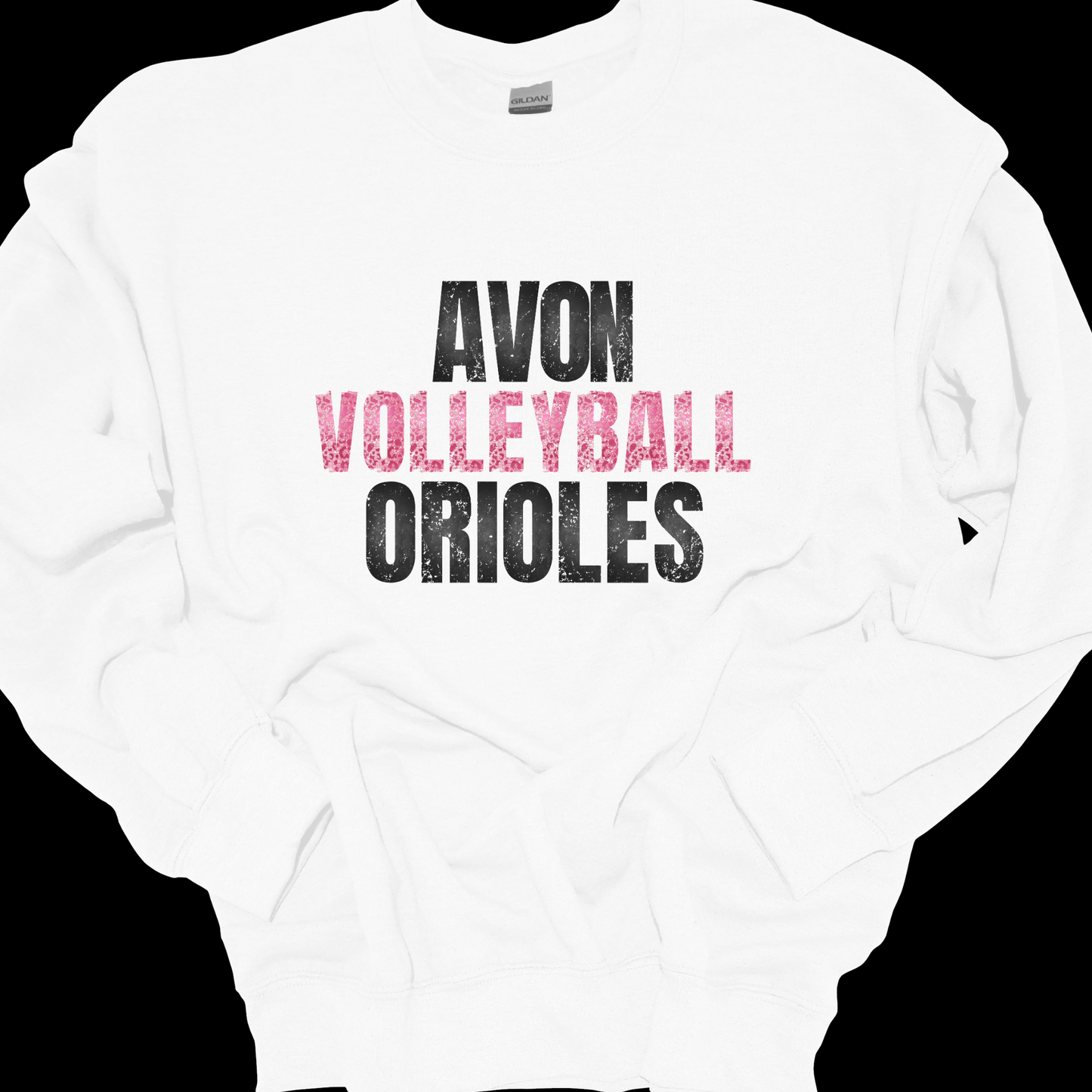 AVON ORIOLES VOLLEYBALL PINK LEOPARD CREWNECK