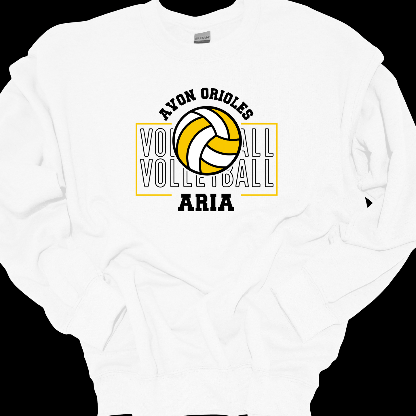 PERSONAIZED AVON ORIOLES VOLLEYBALL CREWNECK