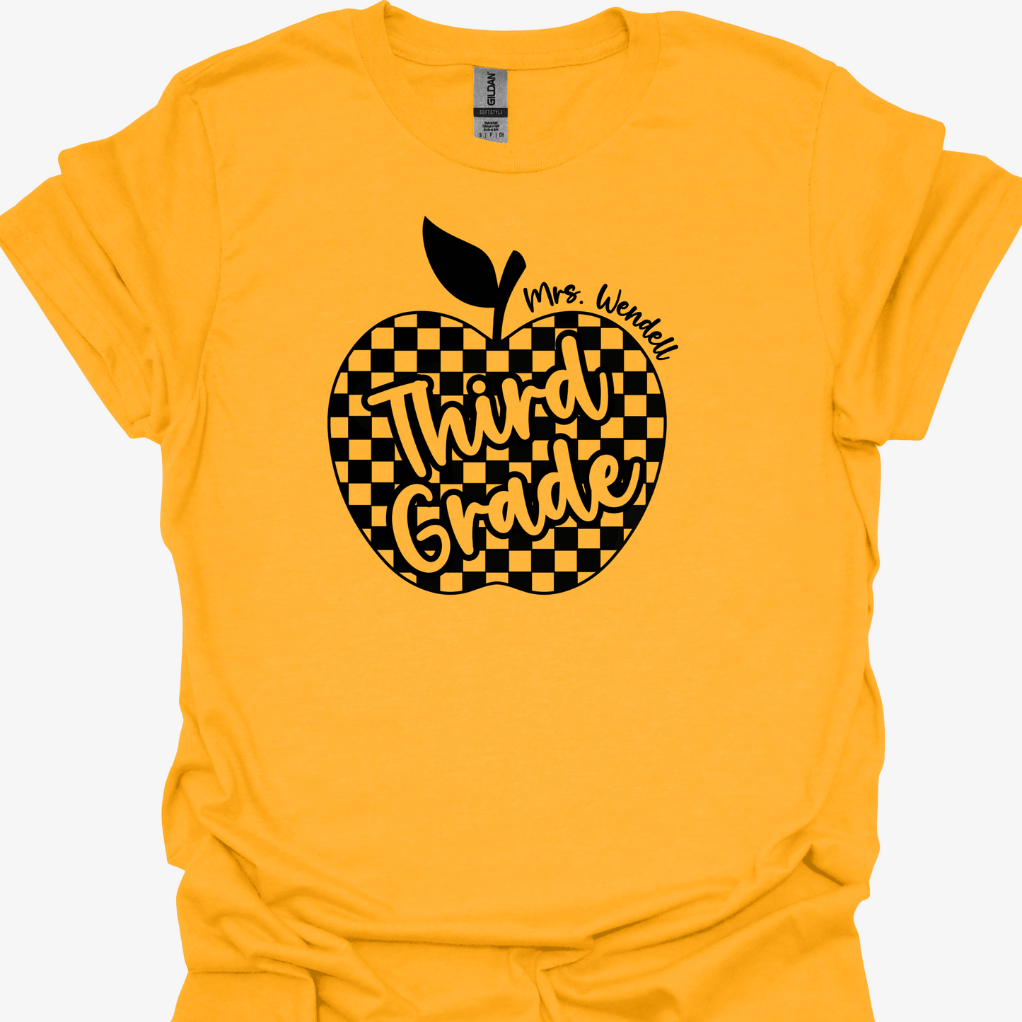 TEACHER CHECKERED APPLE (PERSONALIZED)