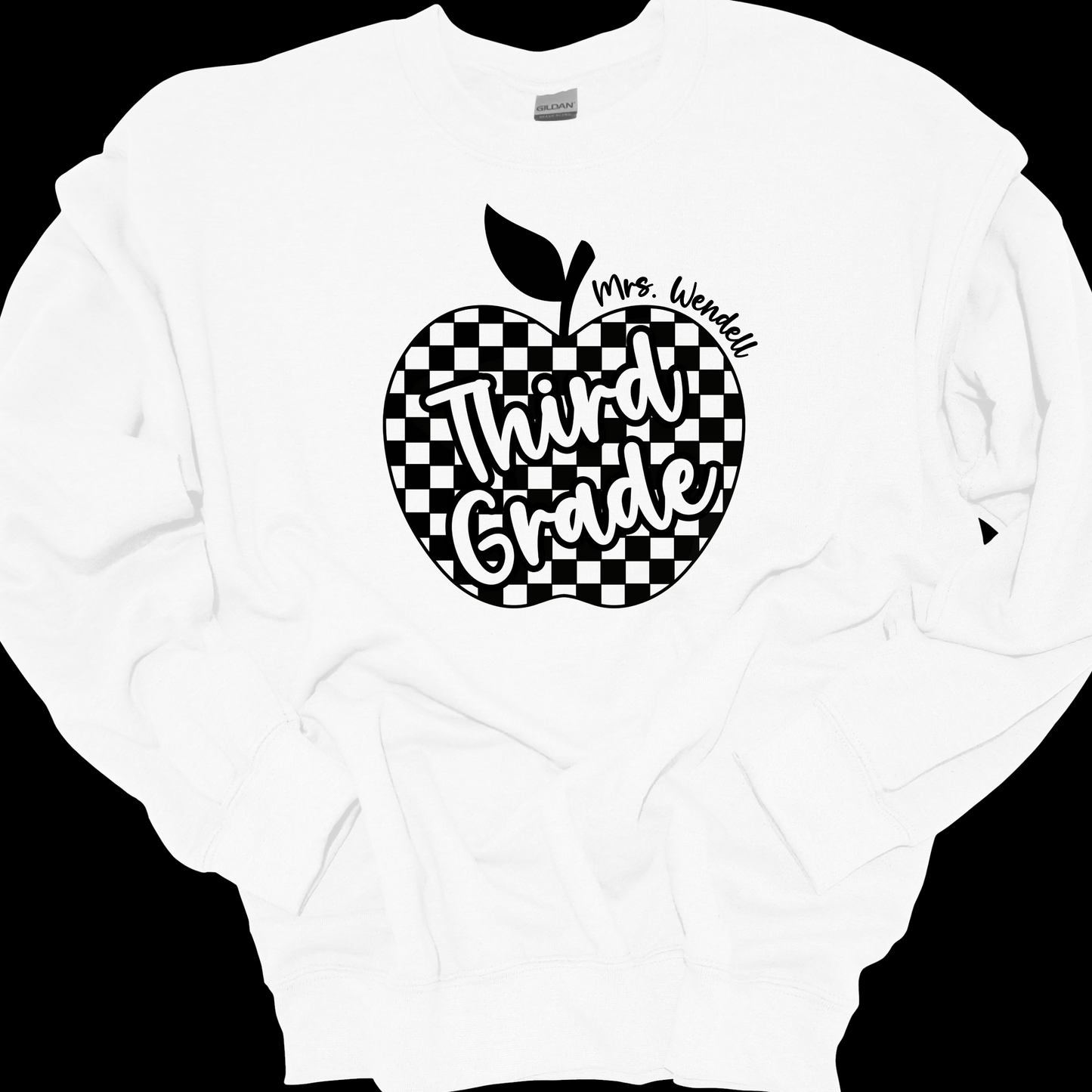 TEACHER CHECKERED APPLE (PERSONALIZED)
