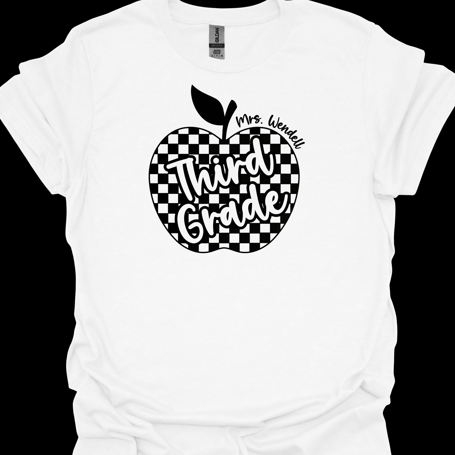 TEACHER CHECKERED APPLE (PERSONALIZED)