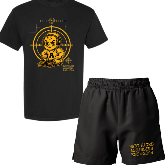 AWC-BABY FACED ASSASSINS TSHIRT + SHORTS BUNDLE