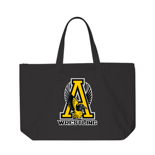 ZIPPER CLOSURE CANVAS TOTE BAG (22X15X5)