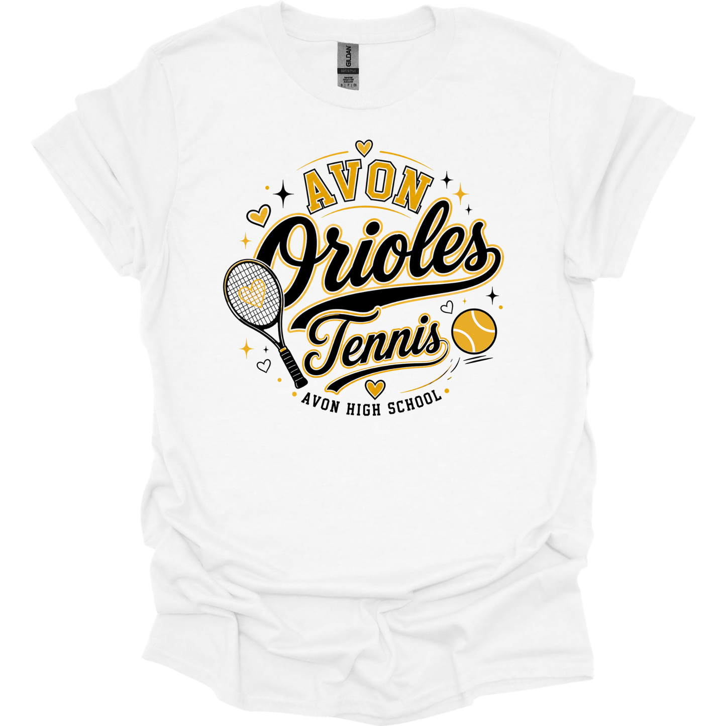 AVON TENNIS HEARTS2 BLACK TEXT