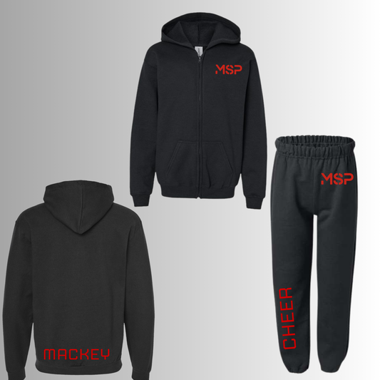 MSP - SMALL CHEER BUNDLE #2 - Customized Zip Up Hoodie & Sweats