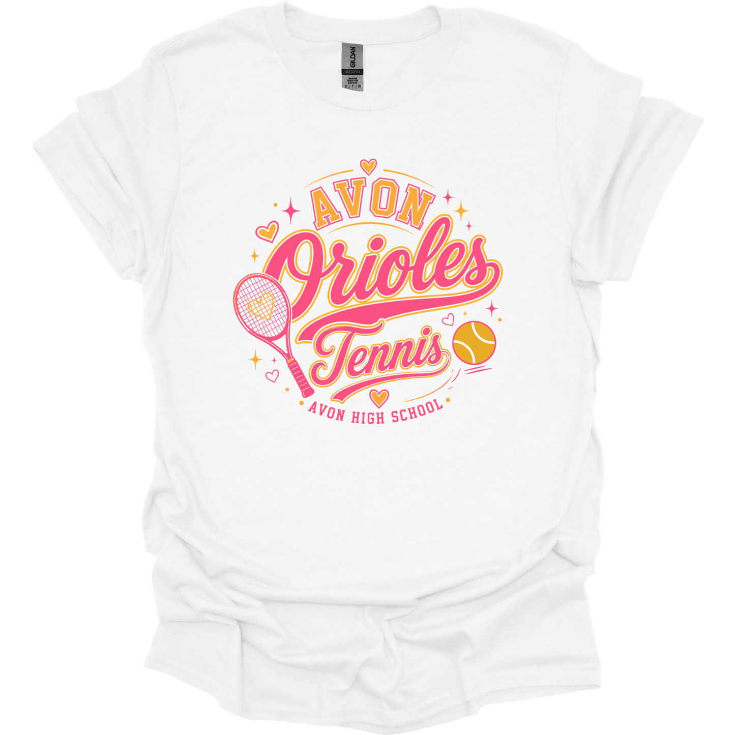 AVON TENNIS HEARTS2 PINK TEXT