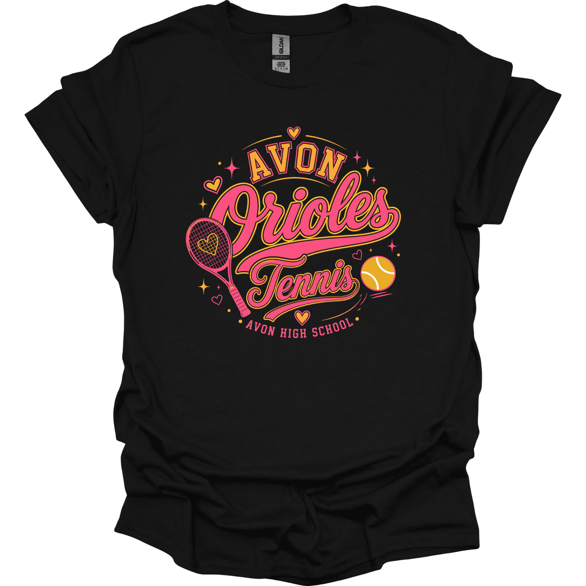 AVON TENNIS HEARTS2 PINK TEXT
