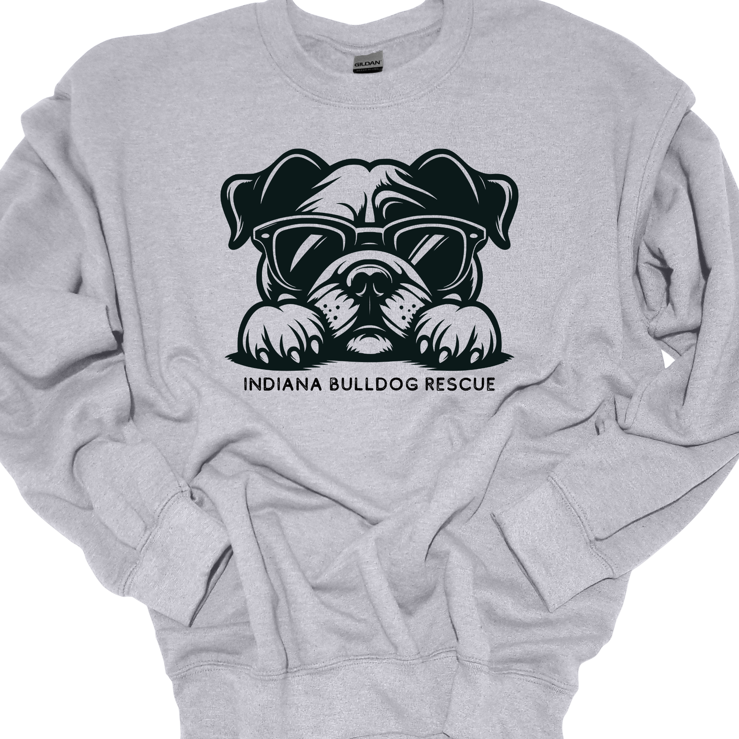 (TOO COOL PUP) INDIANA BULLDOG RESCUE CREWNECK