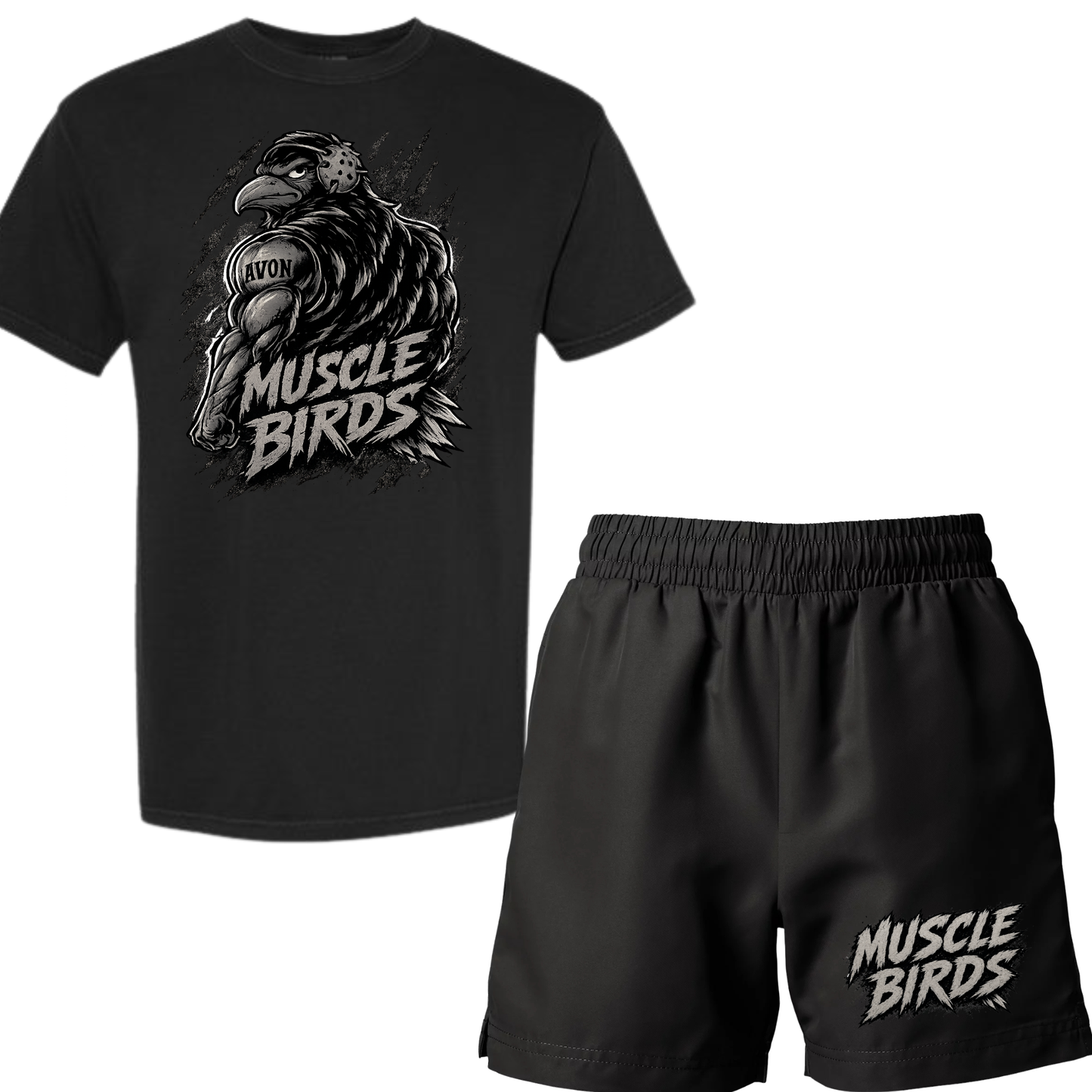 AWC-MUSCLE BIRDS TSHIRT + SHORTS BUNDLE