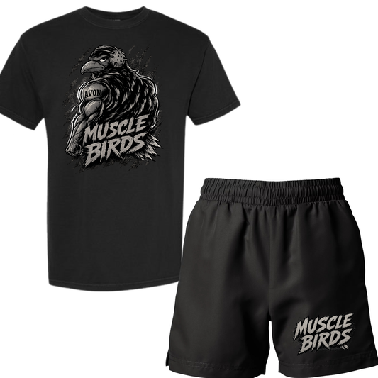 AWC-MUSCLE BIRDS TSHIRT + SHORTS BUNDLE