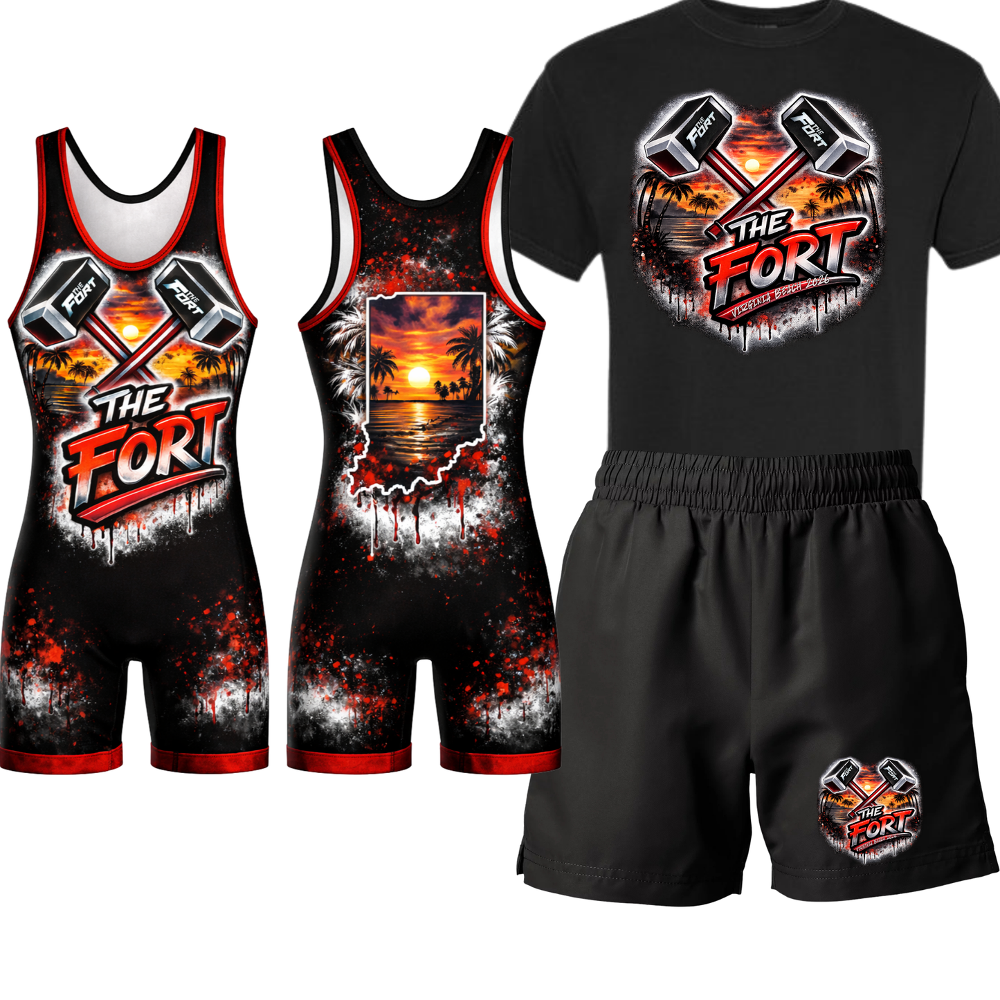 FORT (VIRGINIA BEACH) MIDDLE SCHOOL BUNDLE BLACK SHIRT/BLACK SHORTS/SINGLET