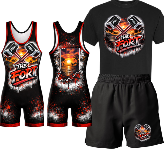FORT (VIRGINIA BEACH) MIDDLE SCHOOL BUNDLE BLACK SHIRT/BLACK SHORTS/SINGLET