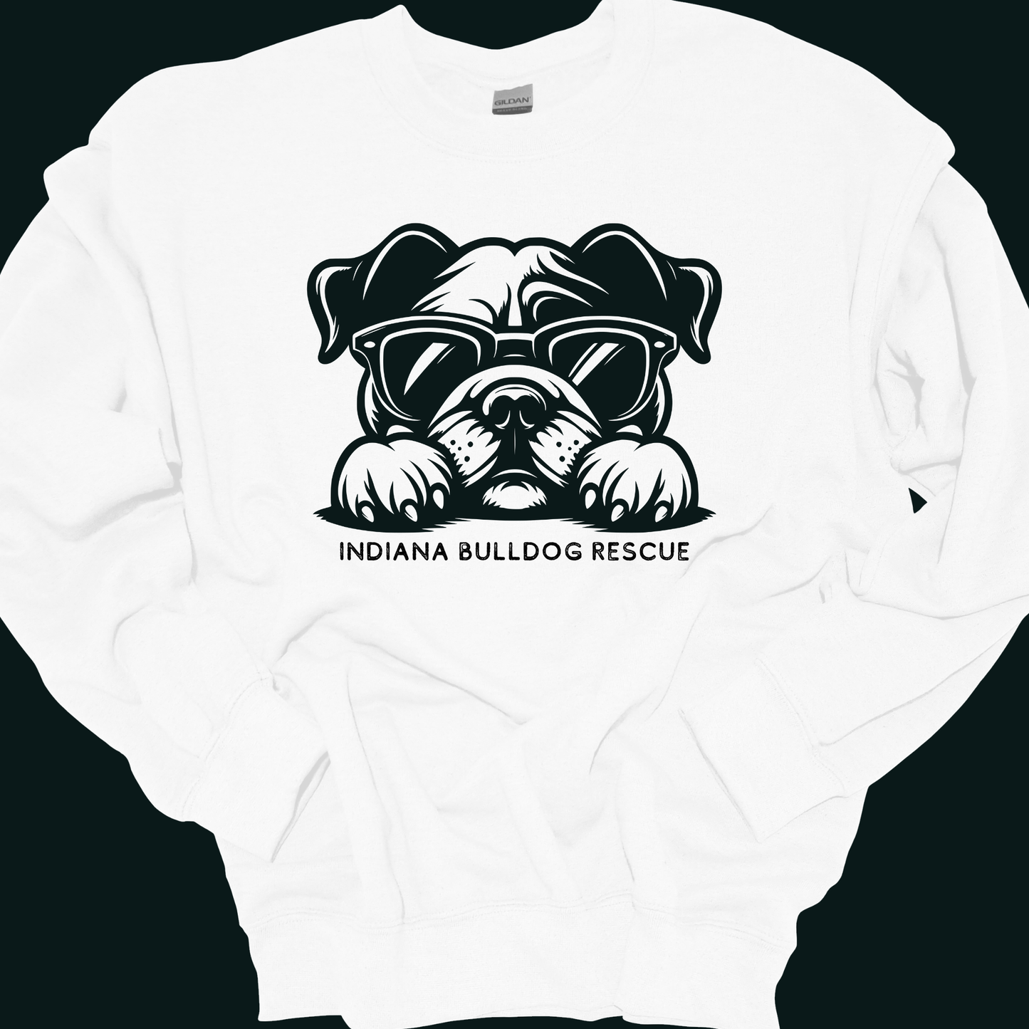 (TOO COOL PUP) INDIANA BULLDOG RESCUE CREWNECK