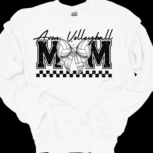 AVON VOLLEYBALL MOM W BOW CREWNECK