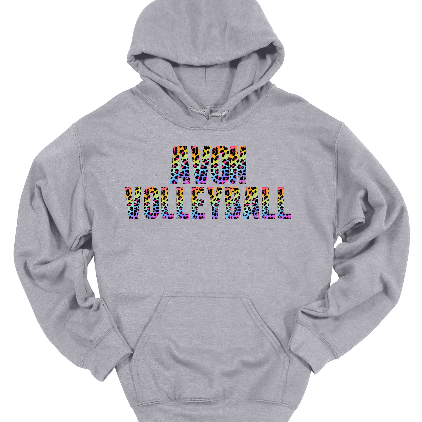 AVON VOLLEYBALL RAINBOW LEOPARD HOODIE