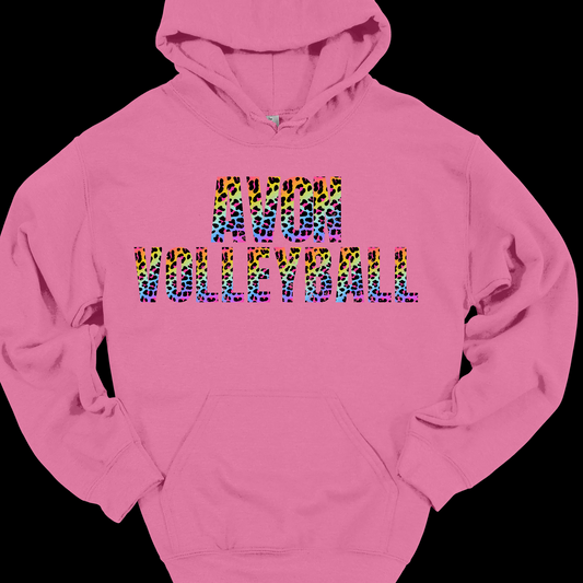 AVON VOLLEYBALL RAINBOW LEOPARD HOODIE