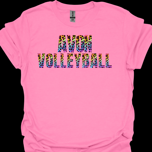 AVON VOLLEYBALL RAINBOW LEOPARD TSHIRT