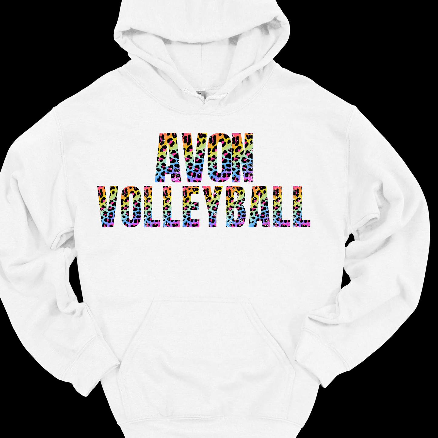 AVON VOLLEYBALL RAINBOW LEOPARD HOODIE