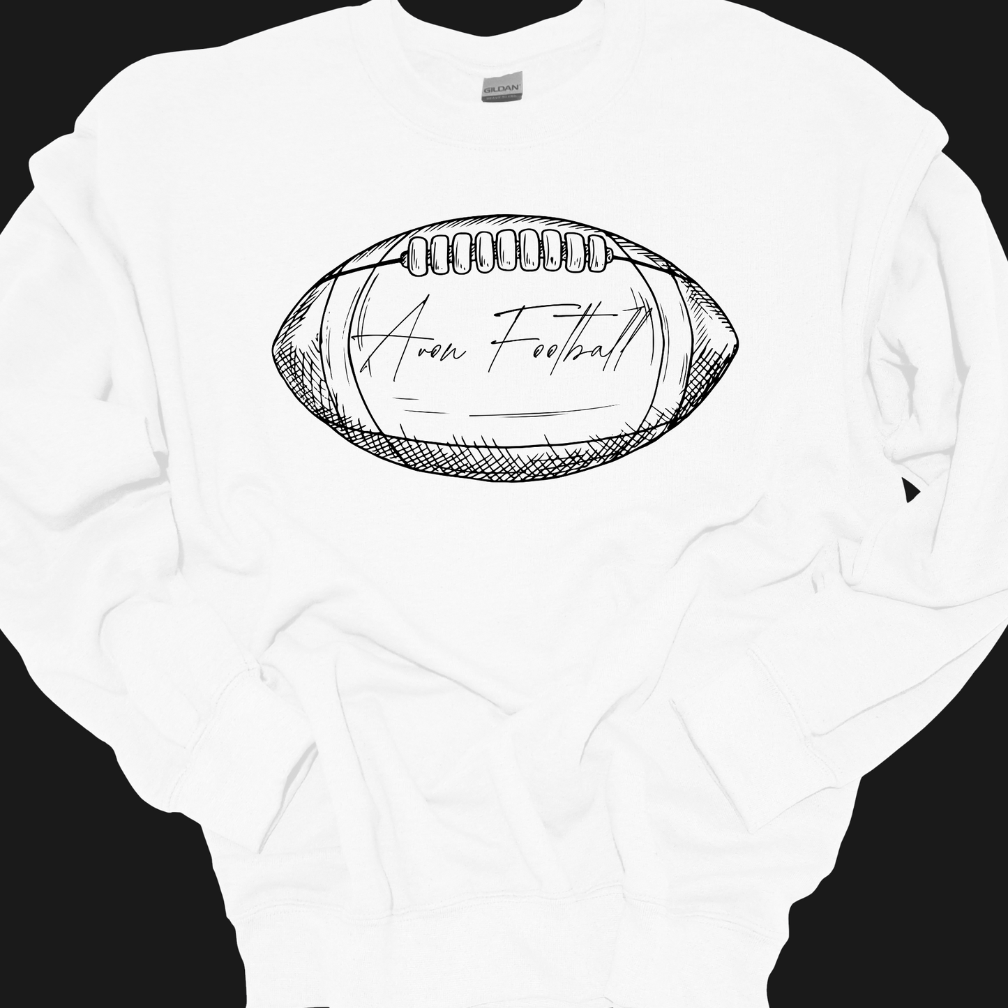 AVON FOOTBALL LINE ART CREWNECK