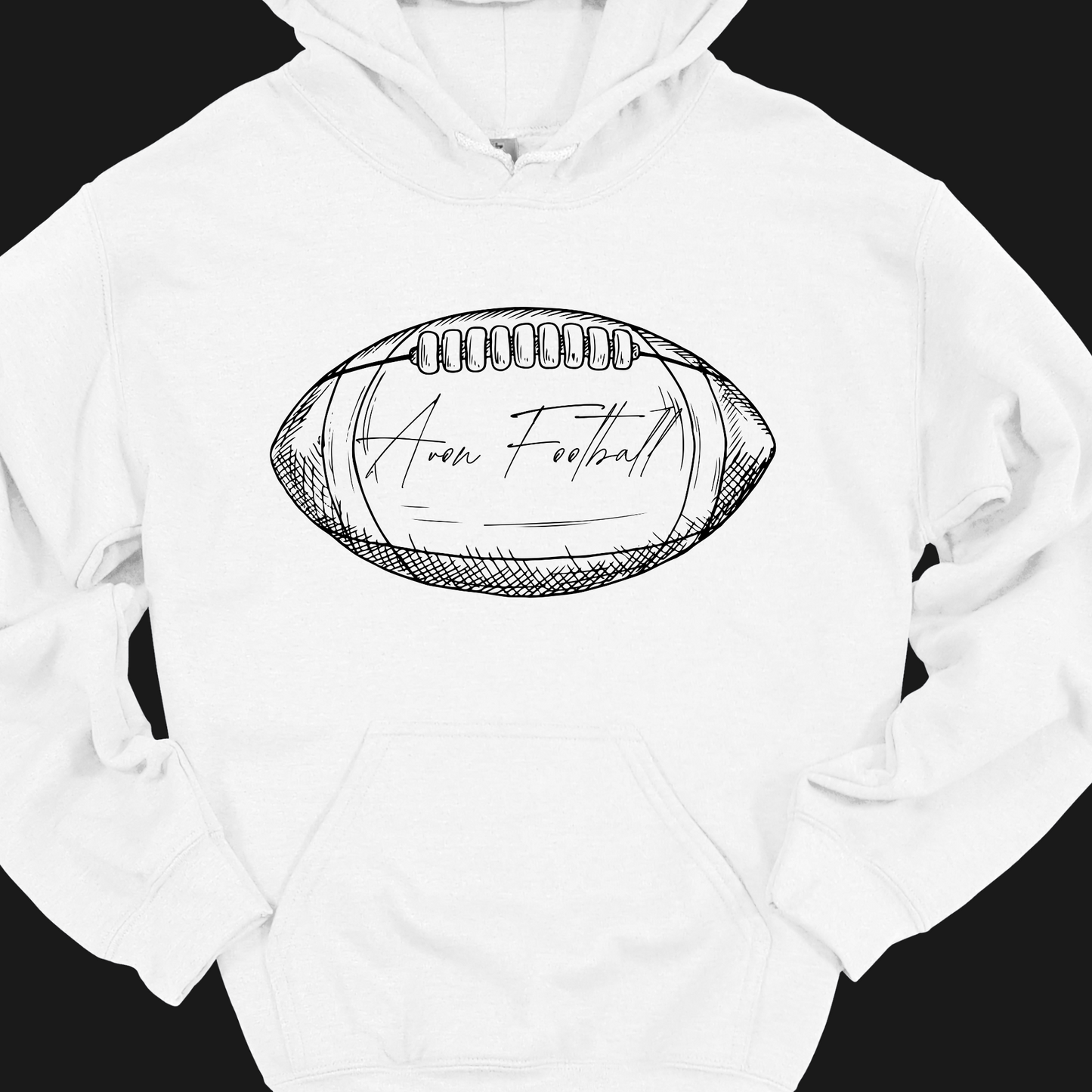 AVON FOOTBALL LINE ART HOODIE