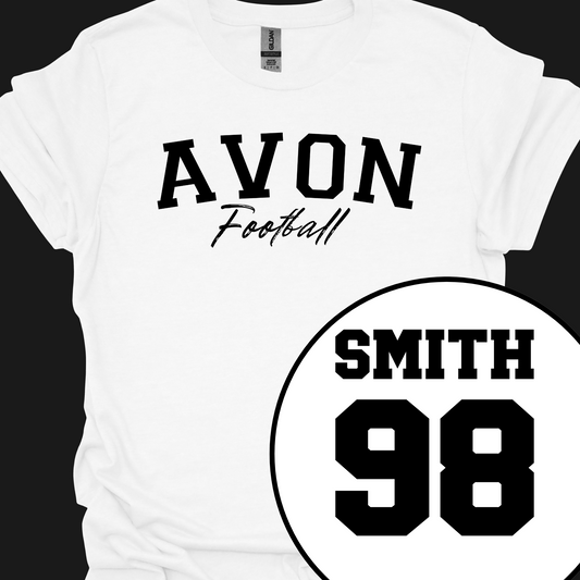 AVON FOOTBALL (CUSTOM BACK NAME AND NUMBER) SOLID TSHIRT