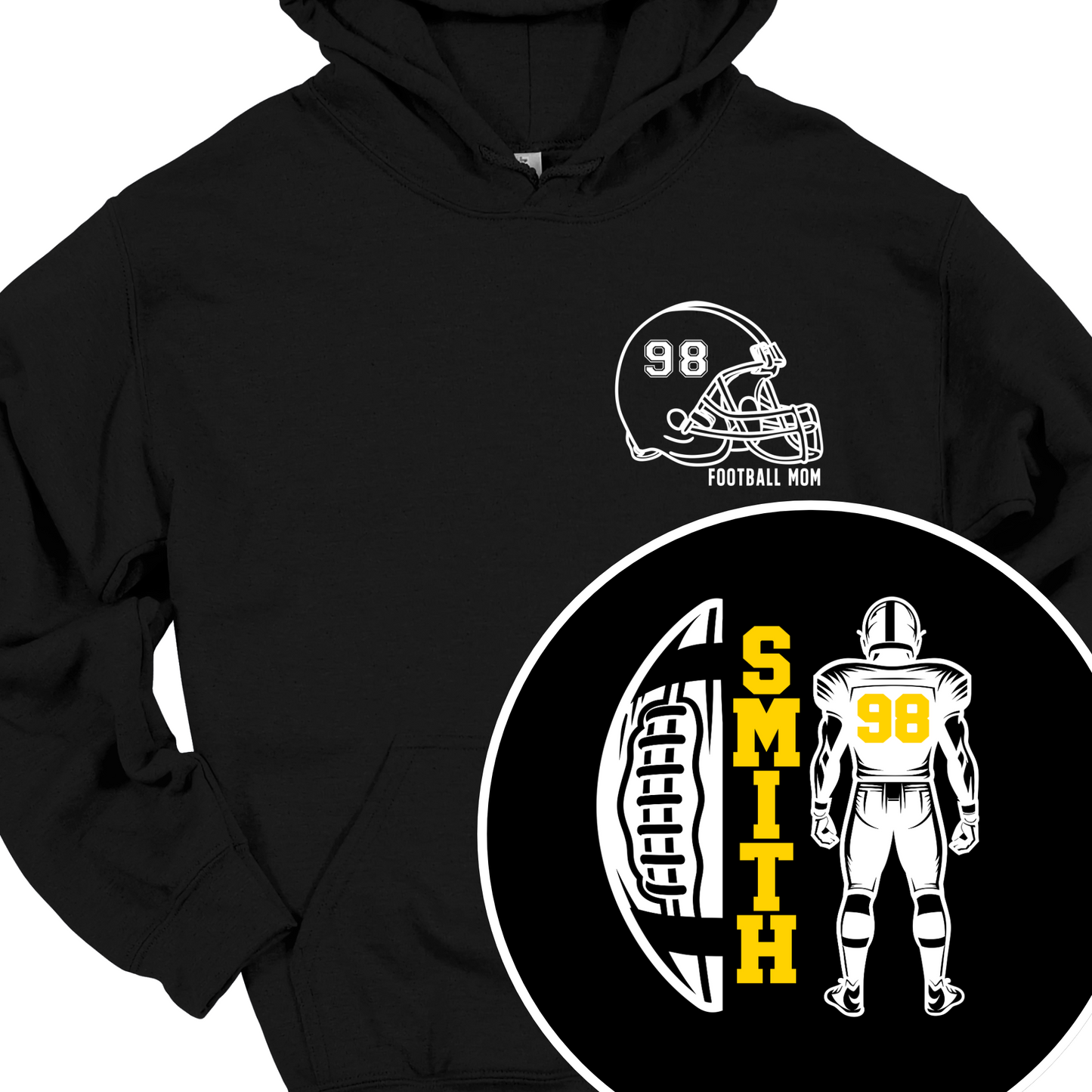 AVON HALF FOOTBALL FULL PLAYER (CUSTOM NAME AND NUMBER) HOODIE