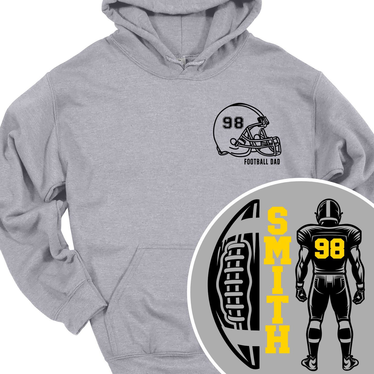 AVON HALF FOOTBALL FULL PLAYER (CUSTOM NAME AND NUMBER) HOODIE
