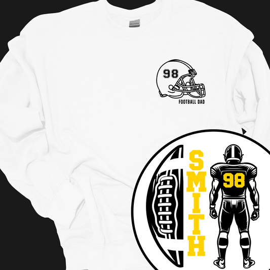 AVON HALF FOOTBALL FULL PLAYER (CUSTOM NAME AND NUMBER) CREWNECK