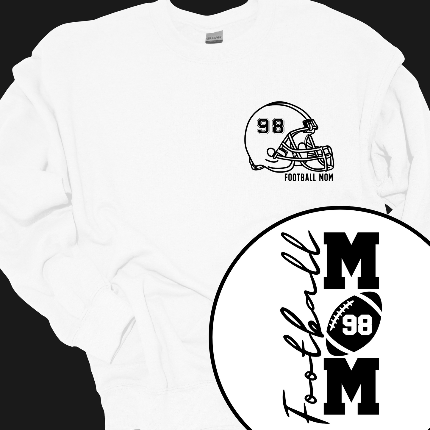 AVON FOOTBALL (CUSTOM MOM OR DAD AND PLAYER NUMBER) CREWNECK