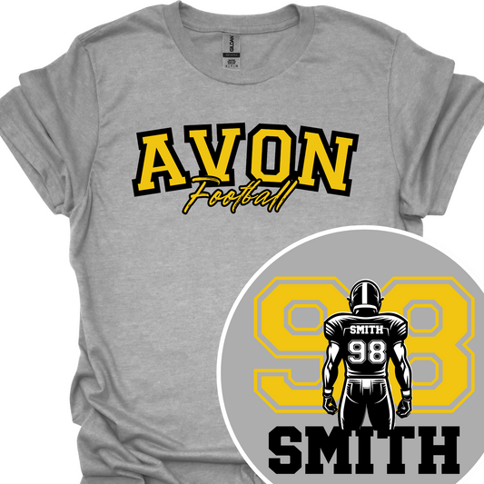 AVON FOOTBALL PLAYER (CUSTOM BACK NAME AND NUMBER) TSHIRT
