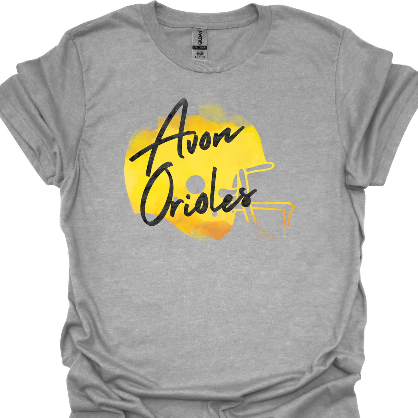 AVON ORIOLES FADED YELLOW HELMET TSHIRT