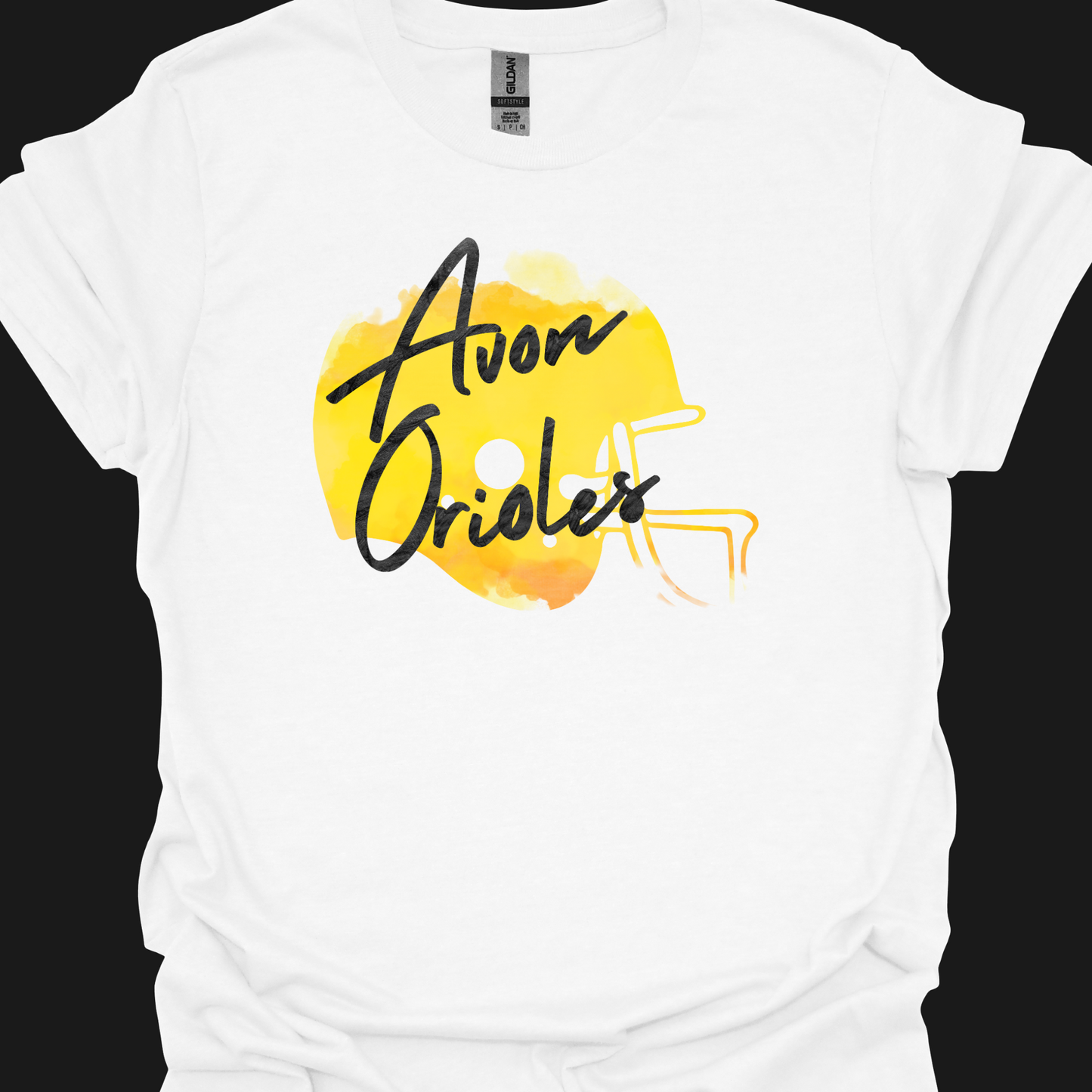 AVON ORIOLES FADED YELLOW HELMET TSHIRT