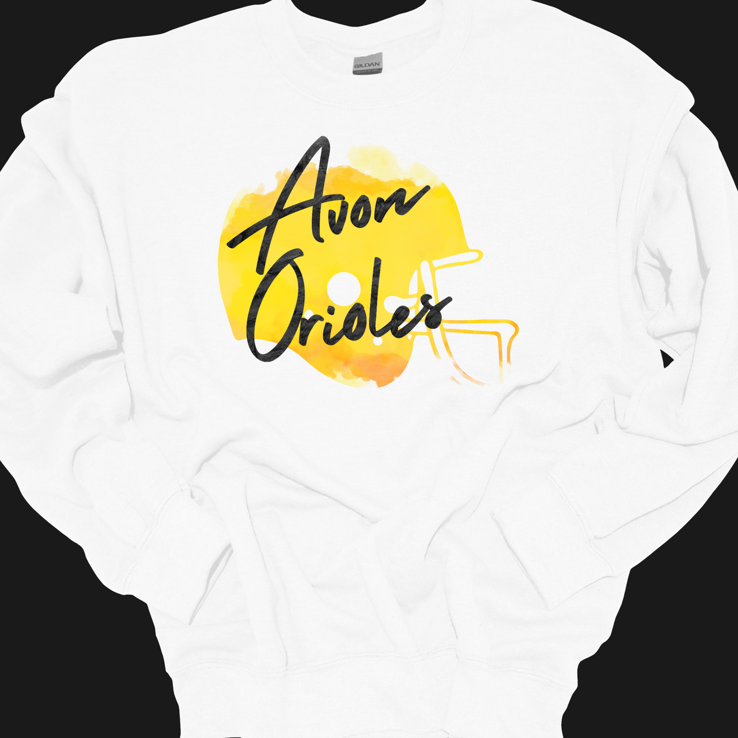 AVON ORIOLES FADED YELLOW HELMET CREWNECK