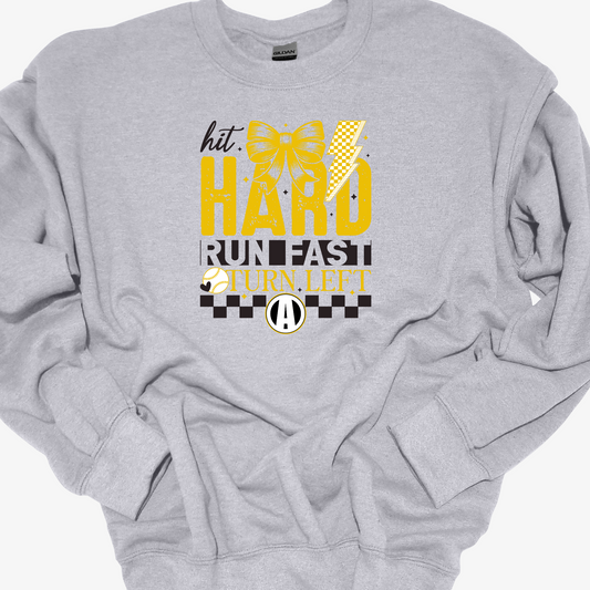 AYS HIT HARD RUN FAST CREWNECK