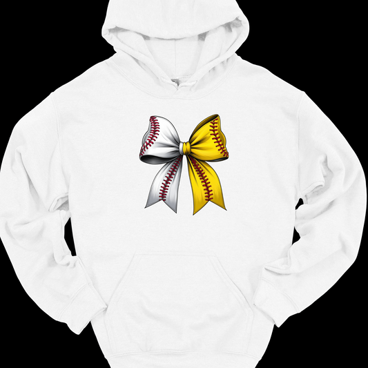 BASEBALL/SOFTBALL SPLIT BOW HOODIE